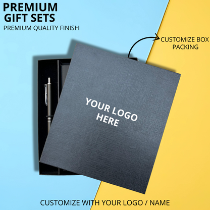Premium 2 in 1  3 fold Notebook with Metal Pen Set