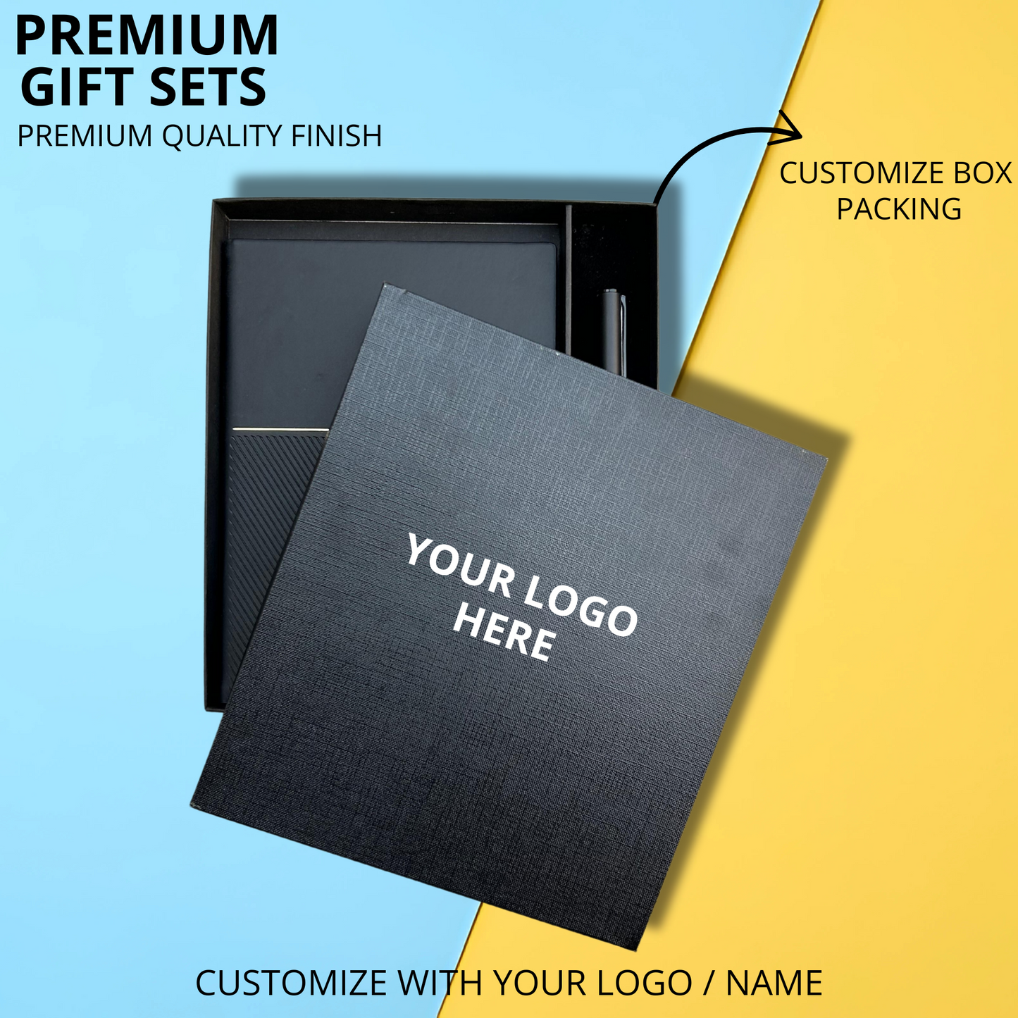 Premium 2 in 1 slant Notebook with Metal Pen Set